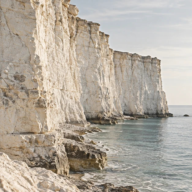 Pale chalk with softly layered mineral texture