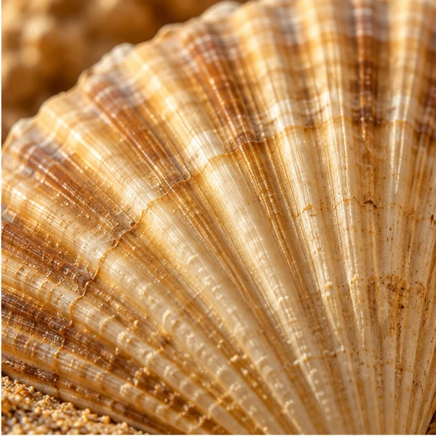Shell ridges radiating from a single point